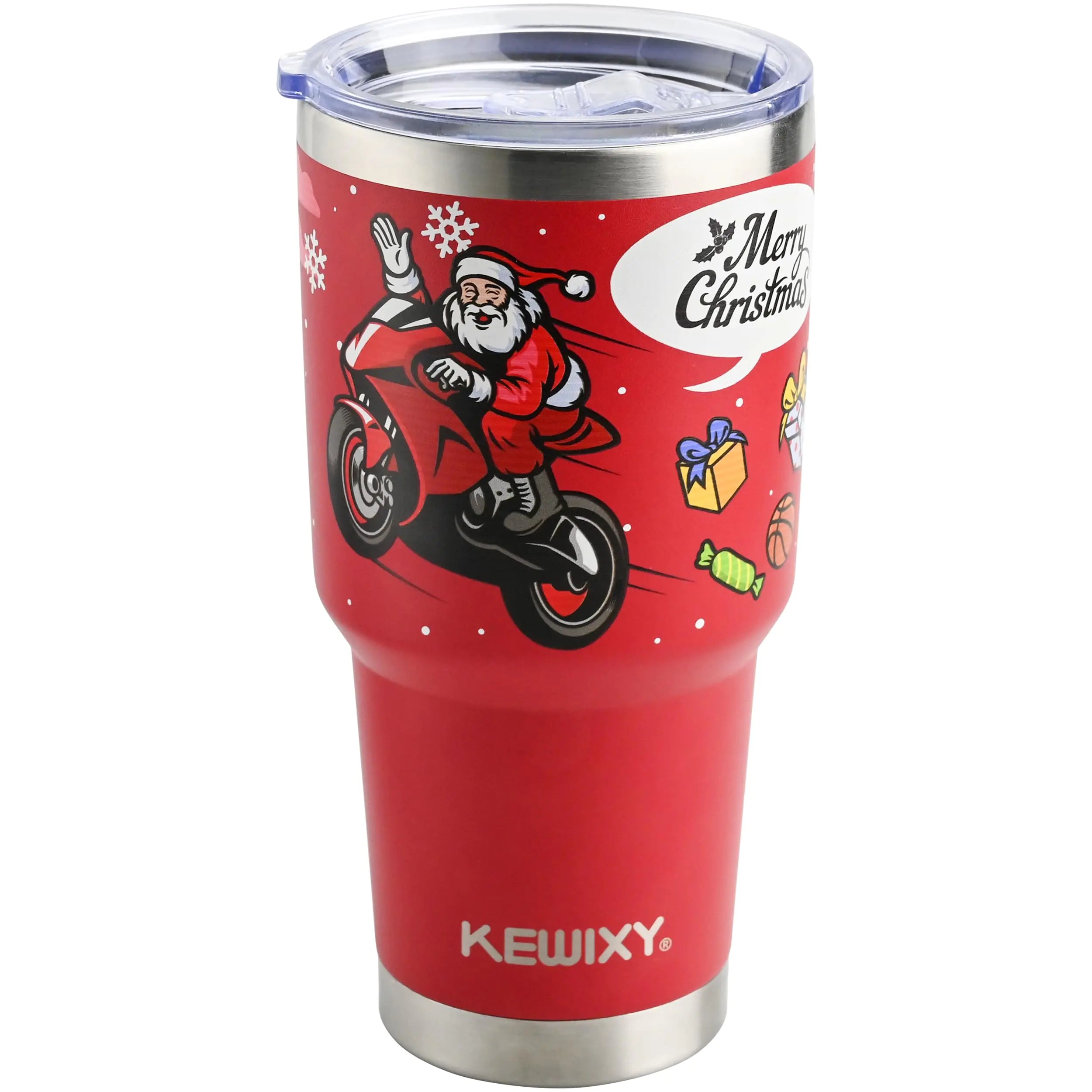 Insulated 30 oz Christmas Tumbler with Lid Stainless Steel for Hot Coffee or Tea