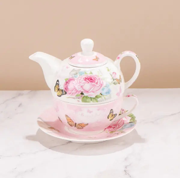 Japanese Country Style Ceramic Tea Set with Teapot