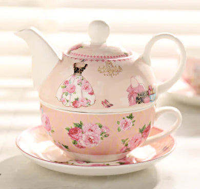 Japanese Country Style Ceramic Tea Set with Teapot